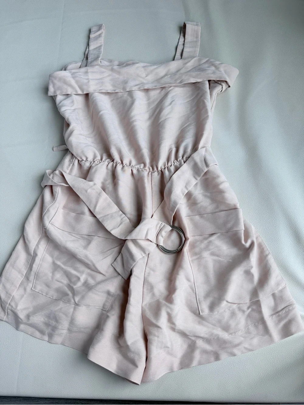 H&M Light Pink Linen Blend Romper